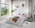 Lenjerie de pat dubla Love Your Cactus White - Sleeptime, Royal Textile, 3 piese, 200 x 220 cm, policoton, multicolora