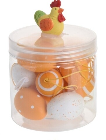 Set 12 oua decorative Easter Egg, polipropilena, portocaliu
