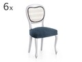 Set 6 huse scaun elastice bi-stretch, Premium Roc, albastru C/3