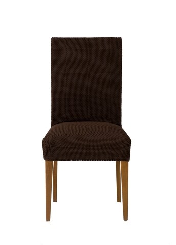 Set 2 huse scaun elastice bi-stretch, Cora, inaltime spatar pana la 55 cm, maro C/7