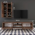 Comoda TV cu 2 cabinete M43 - 313, Wren, 180 x 35 x 48.6 cm/90 cm, walnut