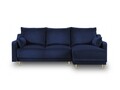 Coltar extensibil reversibil, Pansy, Mazzini Sofas, 4 locuri, cu lada de depozitare, 220x150x90 cm, catifea, albastru regal