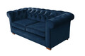 Canapea Oxford Chesterfield, 93x183x75 cm, 2 locuri, Albastru