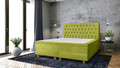 Pat matrimonial, Stockholm, Chester E, 140x200 cm, saltea tip Pocket, topper memory, Verde