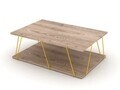 Masuta de cafea Rafevi Tars, 90 x 60 x 30.5 cm, PAL/metal, oak/galben