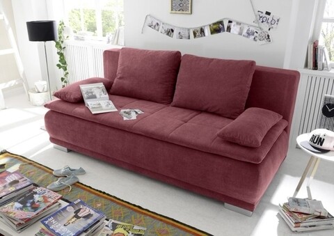 Canapea extensibila, Luigi, Berry, 3 locuri, 211 x 93 x 103 cm, rosu