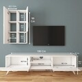 Comoda TV cu 2 cabinete M43 - 314, Wren, 180 x 35 x 48.6 cm/90 cm, white