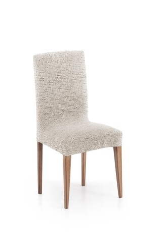 Set 2 huse scaun elastice bi-stretch, Candy, inaltime spatar pana la 55 cm, natural C/0