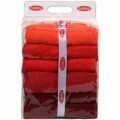 Set 4 prosoape de maini, Hobby, 70x140 cm, 100% bumbac, rosu