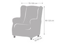Husa fotoliu elastica bi-stretch, Premium Roc, wing chair, rosu granat C/8