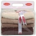 Set 4 prosoape de maini Brown Delight, Hobby,  50 x 90 cm, 100% bumbac, maro