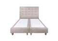 Pat matrimonial, Stockholm, Dots E, 160x200 cm, saltea tip Pocket, topper memory, Taupe