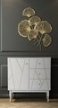 Comoda cu 3 sertare si 1 usa Luxy, Mauro Ferretti, 80 x 40 x 82.5 cm, lemn de pin/fier, alb/auriu
