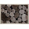 Covor Pebble Koberec Bezova, 100 x 140 cm, 100% poliester, bej/maro/negru