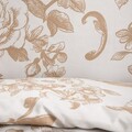 Lenjerie de pat dubla Elena, Homla, 3 piese, 160x200 cm, microfibra din poliester, alb/bej