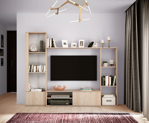 Mobilier living, Bedora, City 6038, 220 x 32.5 x 178 cm, PAL, bej