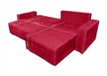 Coltar extensibil Verona Rosu 287x169x96 cm cu lada de depozitare