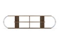 Comoda TV Rafevi Case, 173 x 30 x 42 cm, PAL/metal, walnut/chrome