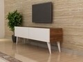 Comoda TV NOREL, Gauge Concept, 120x31x43 cm, PAL, alb/aluna