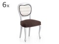 Set 6 huse scaun elastice bi-stretch, Premium Roc, maro C/7