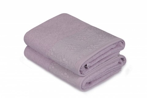 Set 2 prosoape de maini 50x90 cm, 100% bumbac, Soft Kiss, Yonca  Lilac