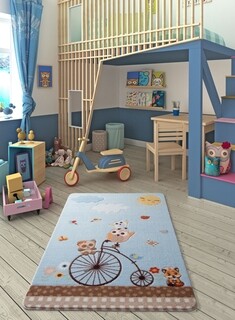 100x150 cm, Multicolor, Sunny Day - Light Blue