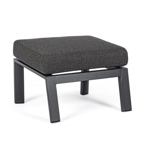 Taburet, Kledi Ottoman Charcoal, Bizzotto, 60x59x43 cm, aluminiu/olefin