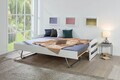 Pat multifunctional pentru o persoana, 90x200 cm, Vindas, Inter Link, lemn, alb