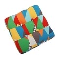 Taburet, Versa, Cube Brais, 35 x 35 x 35 cm, lemn/poliester, multicolor