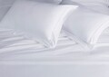 Lenjerie de pat pentru doua persoane, Boutique Percale, 4 piese, policoton, TC 200, 130 gr/mp, alb