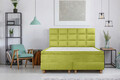 Pat matrimonial, Stockholm, Cubic E, 140x200 cm, saltea tip Pocket, topper memory, Verde