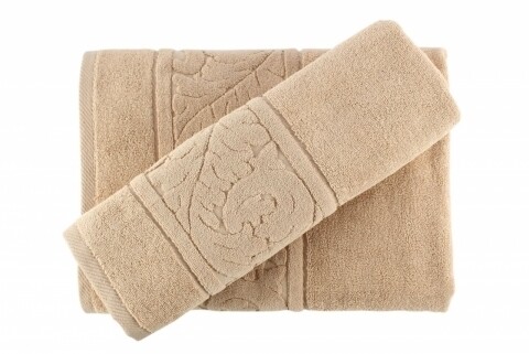 Set 2 prosoape de baie, 100% bumbac, Hobby, Sultan Beige