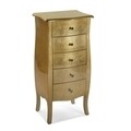 Comoda cu 5 sertare Cagliari Gold, Versa, 48x36x100 cm, lemn de brad