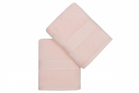Set 2 prosoape de maini, Hobby, Mira, 50x90 cm, 100% bumbac, somon