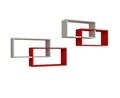 Set 2 rafturi pentru perete RF.002.002.242, Gauge Concept, 104x22x45 cm, rosu