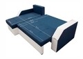 Coltar extensibil Madrid, 226x145x79 cm, 2 lazi depozitare, Reversibil, Alb/Albastru petrol