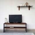 Comoda TV cu raft de perete Neostill TV101, 120 x 45 cm/85 x 25 cm, walnut