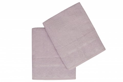 Set 2 prosoape de baie 90x150 cm, 100% bumbac, Soft Kiss, Corona Lilac