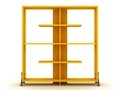 Biblioteca Rafevi Kipp, 113 x 28 x 115 cm, PAL/lemn, walnut/galben