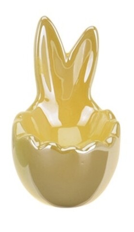 Suport pentru ou Bunny Ears,  6.2x5.5x8.5 cm, ceramica, galben