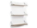 Set 3 rafturi de perete Rafevi Altai, 60 x 18 x 12.5 cm, PAL/metal, oak/chrome