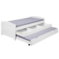 Pat multifunctional pentru o persoana, 90x200 cm, Ulli, Inter Link, lemn, alb