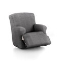 Husa fotoliu cu recliner elastica bi-stretch, Premium Roc, gri inchis C/16