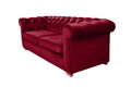 Canapea extensibila Oxford Chesterfield, 88x216x75 cm, 3 locuri, Red