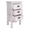 Comoda Peyton, Creaciones Meng, 38x28x71 cm, lemn de paulownia, alb antic