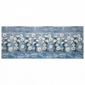 Covor rezistent Webtappeti Camomilla 58 x 190 cm, albastru/alb