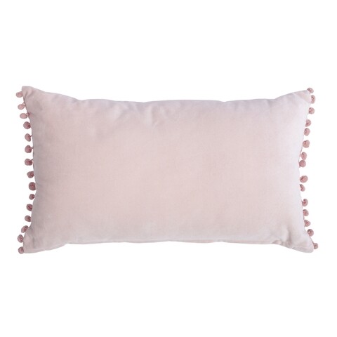 Perna decorativa, Mistral, Velvet Mini Pompon, 30 x 50 cm, policoton, roz