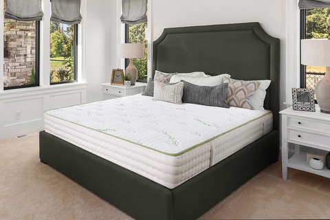 Saltea Ortopedica, Hipoalergenica, Premium Bamboo Memory Latex, 200x200 cm, H 26 cm, Arcuri Pocket, 7 Zone de Confort
