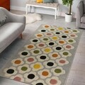 Covor Flower Bedora,100x200 cm, 100% lana, multicolor, finisat manual