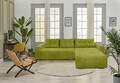 Coltar extensibil Venice, 287x169x96 cm, cu lada de depozitare, Verde